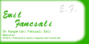emil fancsali business card